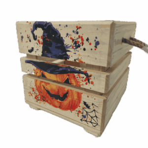 Obal na květináč, čtverec, malý - dýně, Halloween