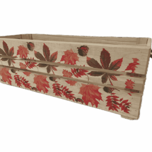 Obal na květináč, obdélník, velký - listy, kaštany