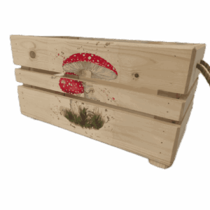 Obal na květináč, obdélník, malý - houby, muchomůrka